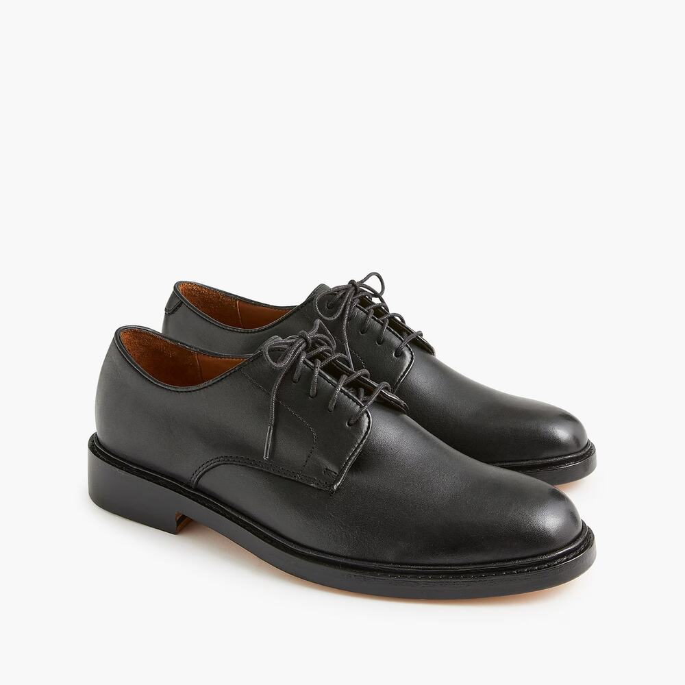 NWOT J Crew Factory Leather  Lace-Up Derby Shoes Black Size 10.5